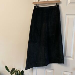 Banana Republic Genuine Leather Asymmetrical Midi Skirt